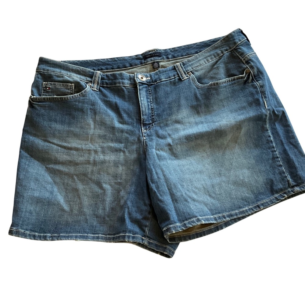 Tommy Hilfiger Denim Shorts Women 24 Blue Medium Wash Flap‎ Pocket
